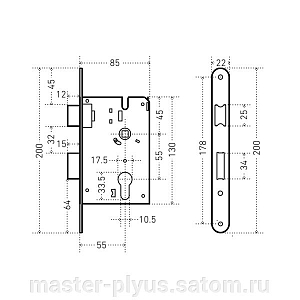 Аллюр  Замок врезной ЗВ 4-132 CP (хром) #234879